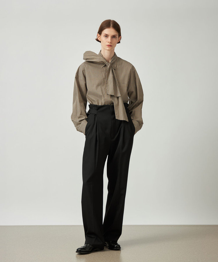 CHECK BROAD BOW SHIRT / チェックブロードボウシャツ