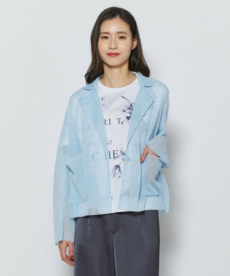 ［eclat 2026年5月号掲載商品］麻ポリエステルニットジャケット