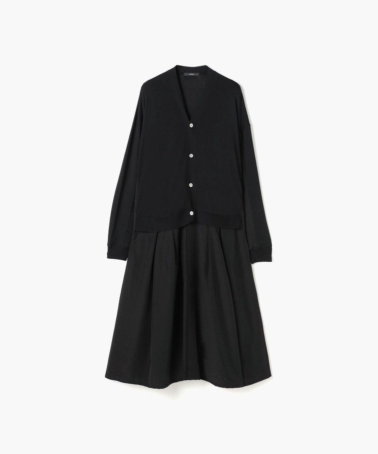 ナイロンテンセルニットコンビドレス