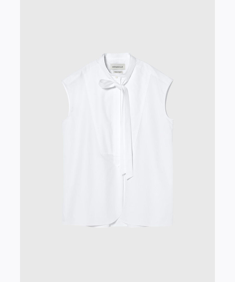 TYPEWRITER BOW NO SLEEVE BLOUSE / タイプライターボウノースリーブブラウス