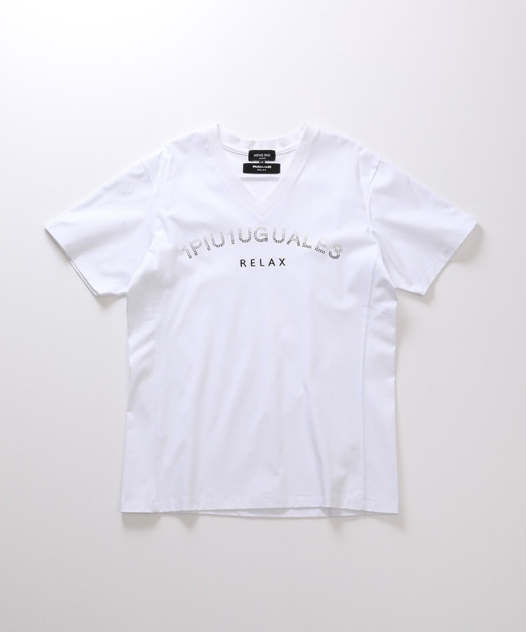 【1PIU1UGUALE3 RELAX】別注　ロゴラインストーンTシャツ