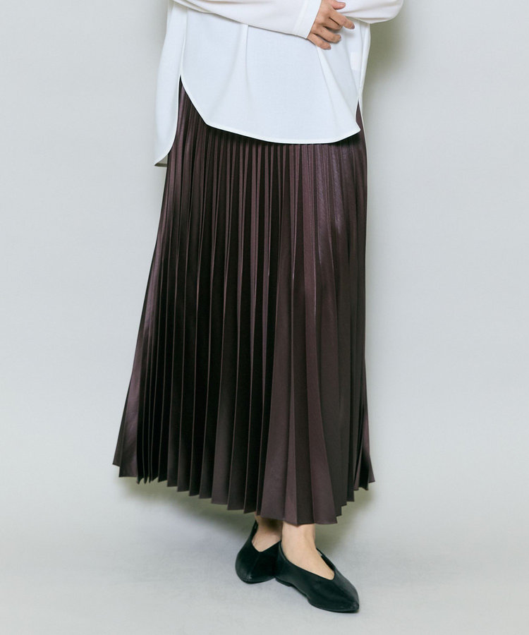 ハンマーサテンプリーツスカート