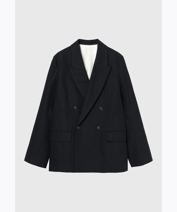 COTTON LINEN TWILL DOUBLE JACKET / コットンリネンツイルダブルジャケット