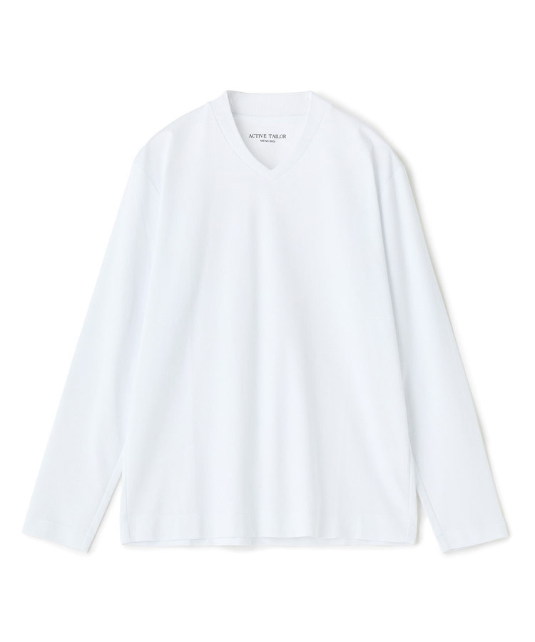 アクティブテーラー シルケットスムース VネックロングTシャツ［シルケット加工/抗菌防臭/帯電防止］