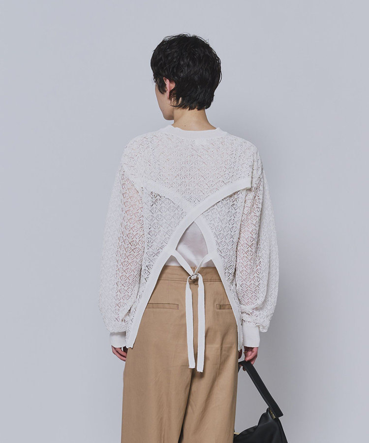 ＜NEPLA（ネプラ）＞リーフ編みバックレイヤードプルオーバー