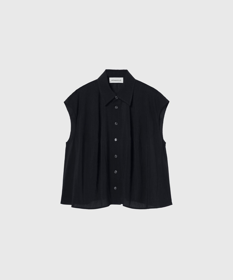 TRIACETATE SLUB FRENCH SLEEVE BLOUSE /トリアセテートスラブフレンチスリーブブラウス