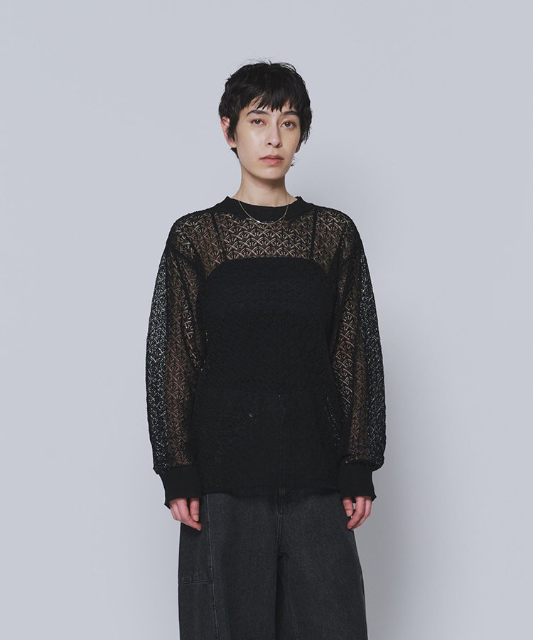 ＜NEPLA（ネプラ）＞リーフ編みバックレイヤードプルオーバー