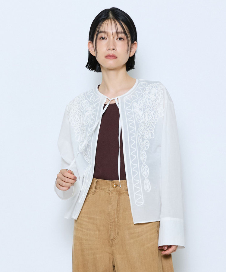 feerique コード刺繍ブラウス