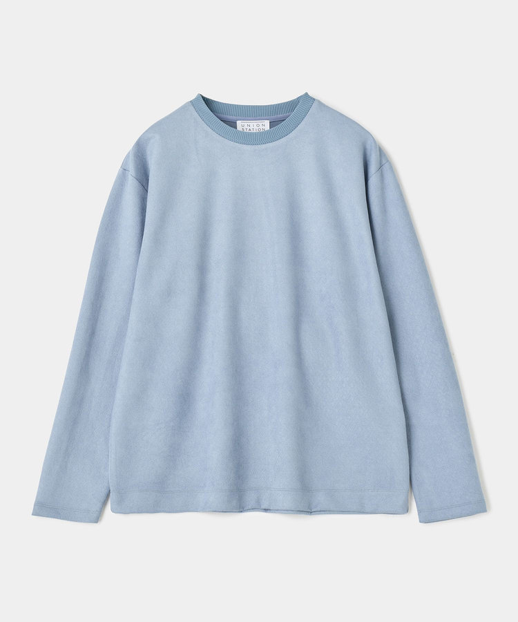 ビーガンスエードエンボスロングスリーブTシャツ