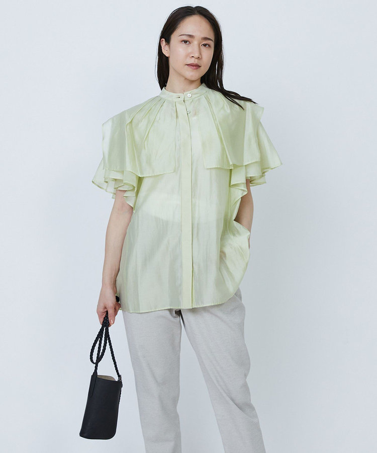 【WEB限定】シアーテンセルラッフルブラウス