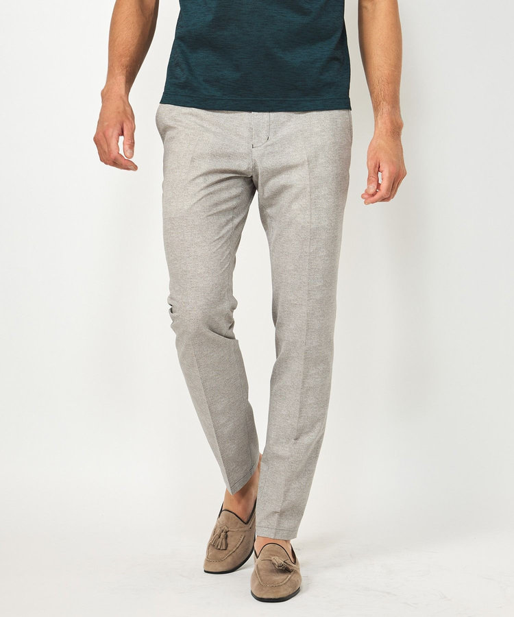 【ACTIVE TAILOR】COOL DOTSメランジプリントスラックス<セットアップ対応>
