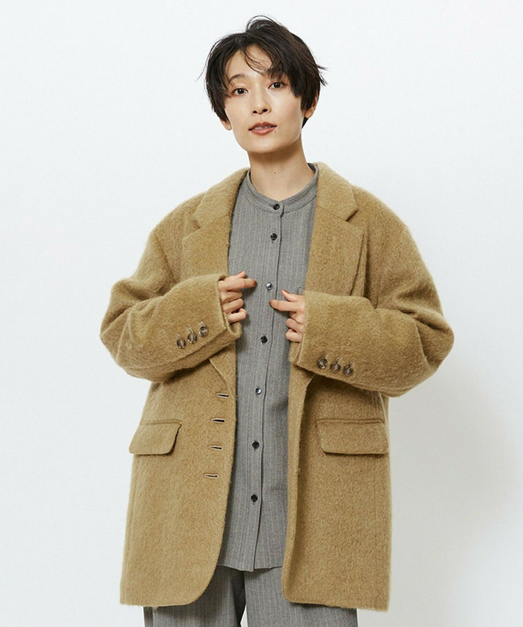 feerique モヘアシャギーテーラードコート