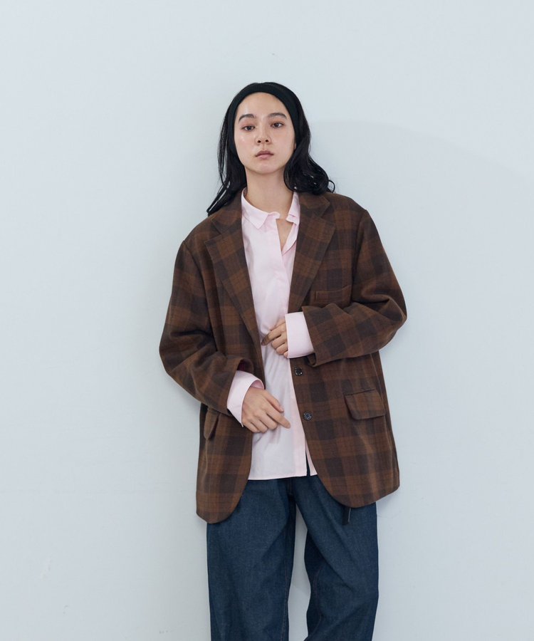 《石上美津江さんコラボ》ウールチェックジャケット