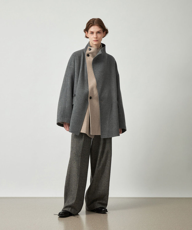 DOUBLE FACE BEAVER STAND COLLAR COAT / ダブルフェイスビーバースタンドカラーコート