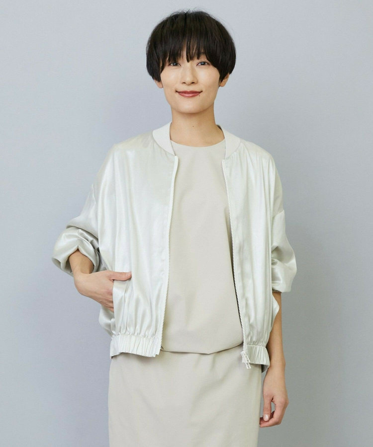 スタイリスト戸野塚かおるコラボ ネイルヴィンテージサテンショートブルゾン