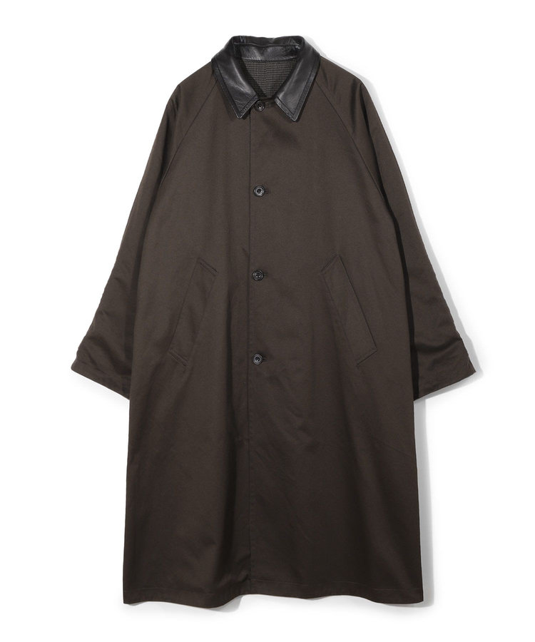 【50th Anniv . 中田 慎介】 COTTON TWILL x WOOL HOUND'S TOOTH REVERSIBLE COAT