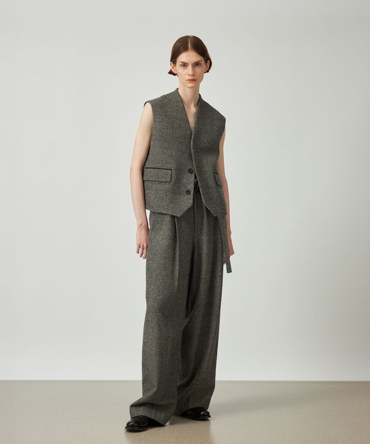 WOOL SLUB BELTED PANTS / ウールスラブベルテッドパンツ
