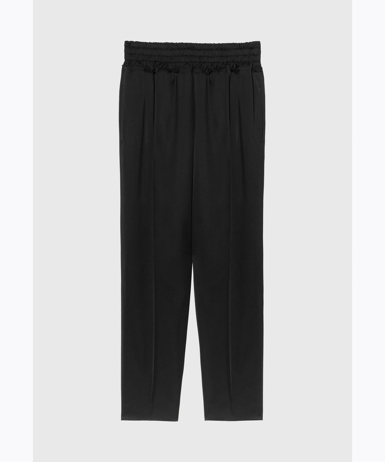 WOOL VISCOSE SATIN GATHERED PANTS / ウールヴィスコースサテンギャザーパンツ