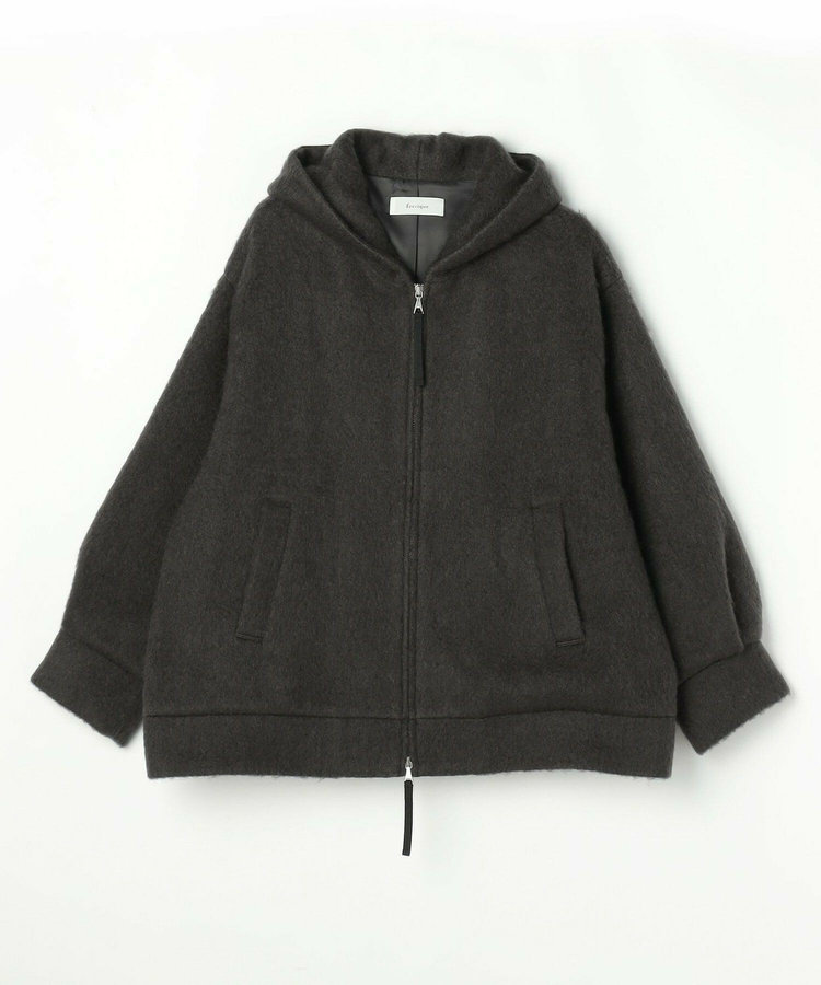 【大きいサイズ】feerique モヘアシャギーフードブルゾン