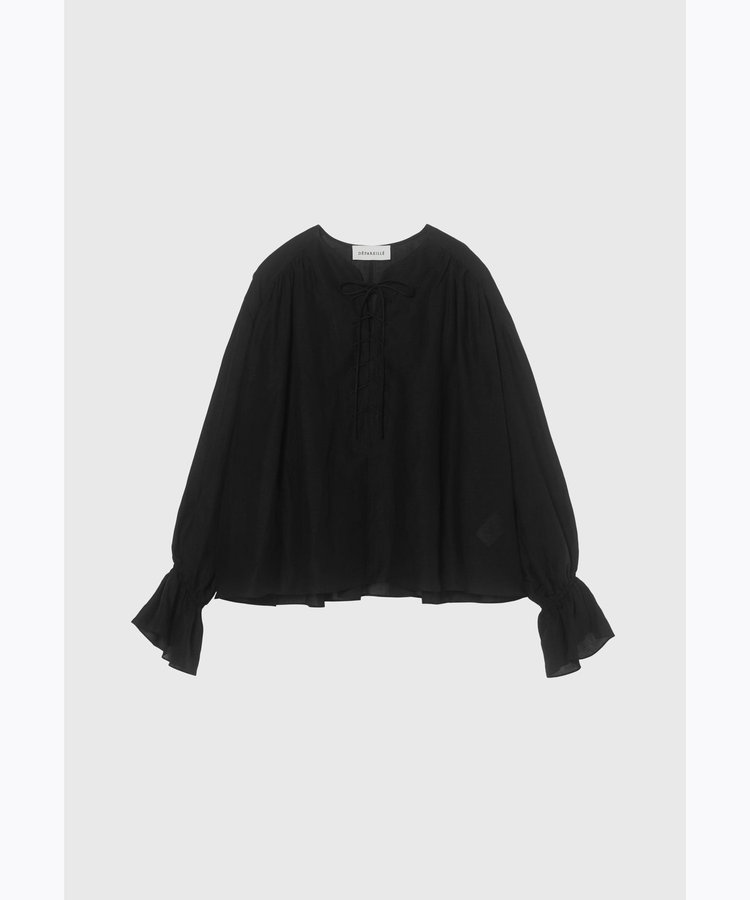 LINEN LACE UP BLOUSE / リネンレースアップブラウス