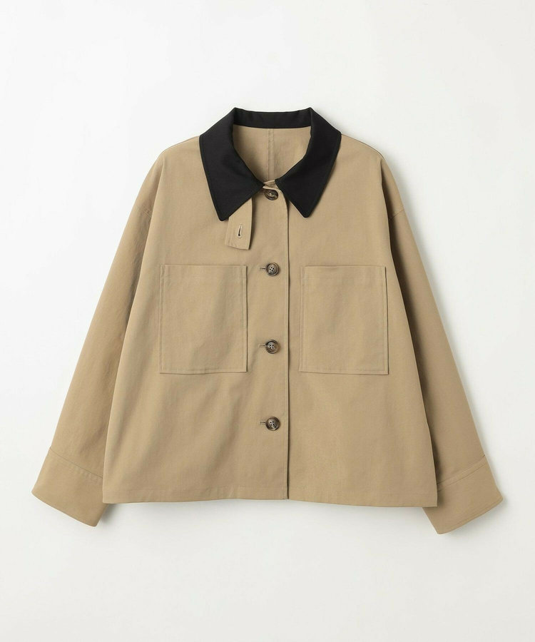 【大きいサイズ】feerique ポリエステルツイルワイドクロップドジャケット［セットアップ可能］