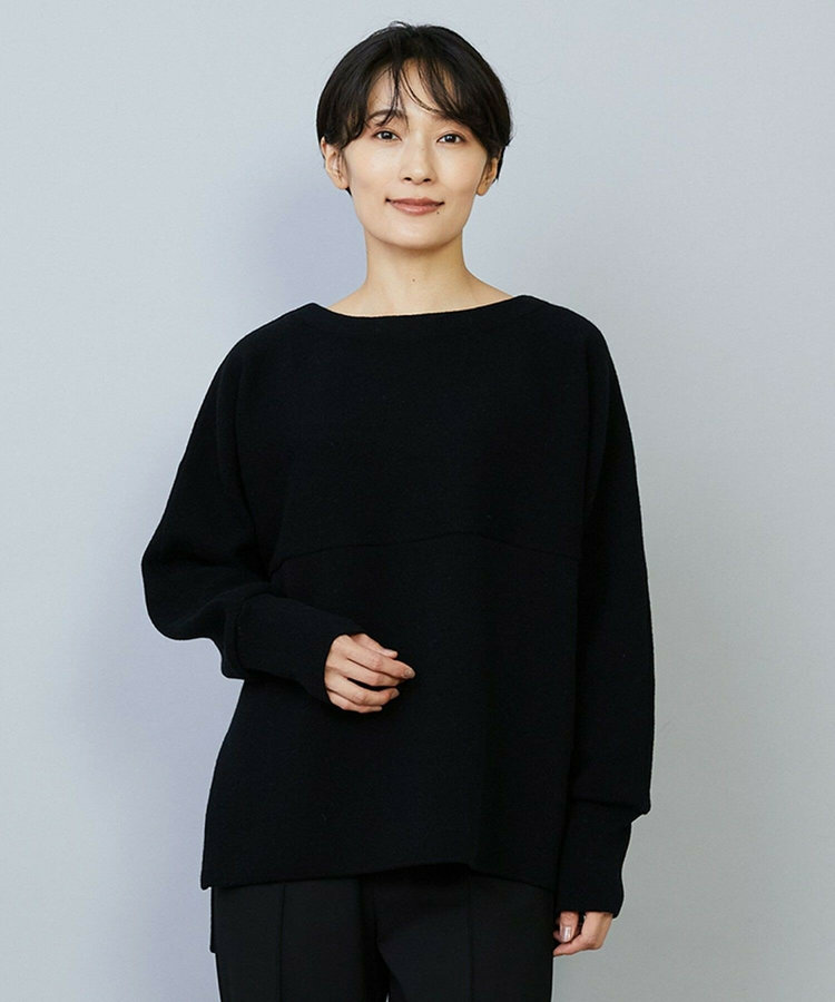 WOOLEN×AMOSSA ドルマンスリーブ配色ニット