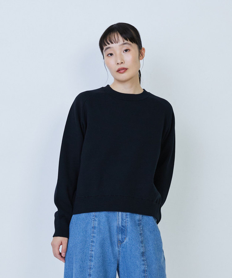 コットン接結編みニットプルオーバー