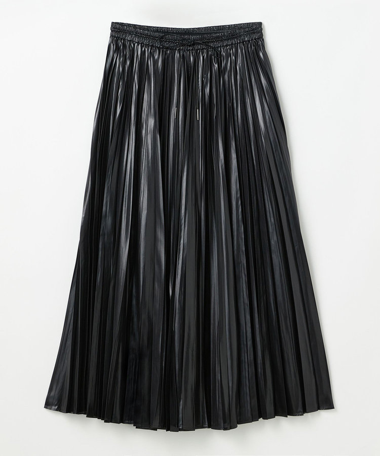 FAUX LEATHER PLEATS SKIRT / フォーレザープリーツスカート