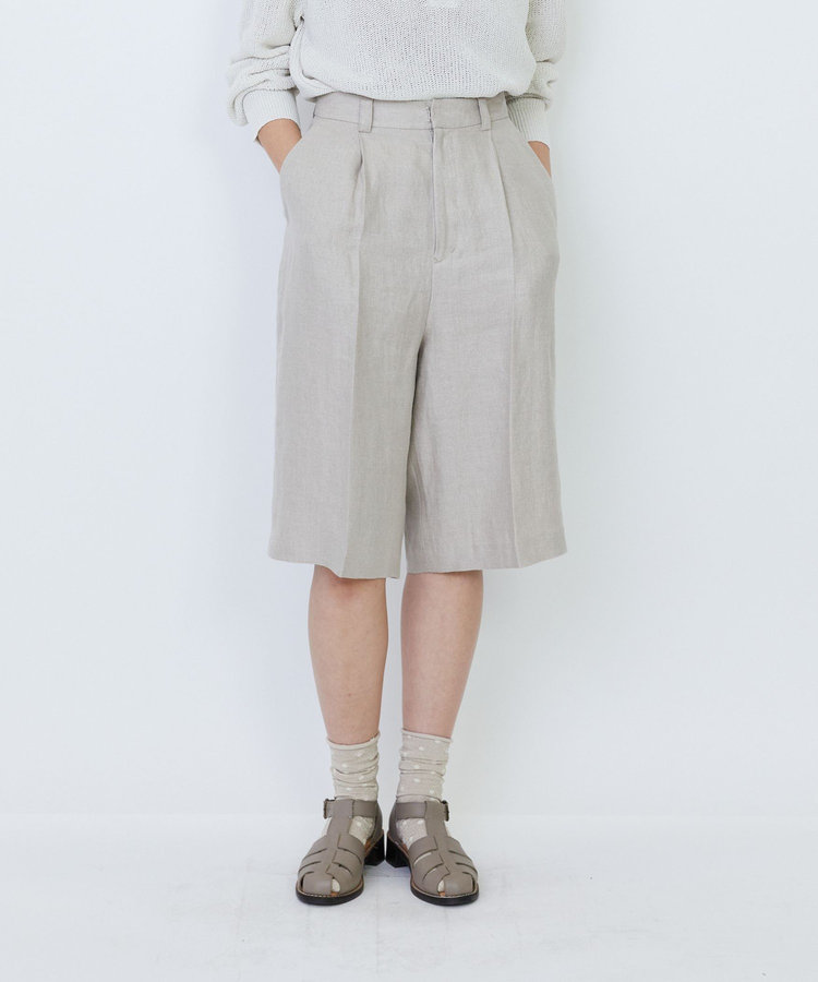 【セットアップ対応】リネンツイルハーフパンツ