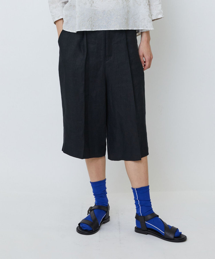 【セットアップ対応】リネンツイルハーフパンツ
