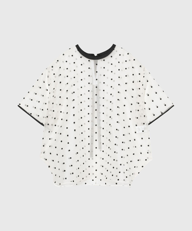 DOT ORGANDY SHORT SLEEVE BLOUSE / ドットオーガンジーショートスリーブブラウス