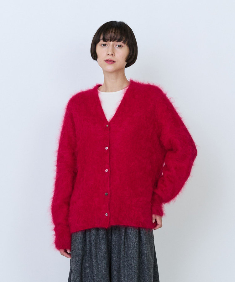 カシミヤファー加工カーディガン