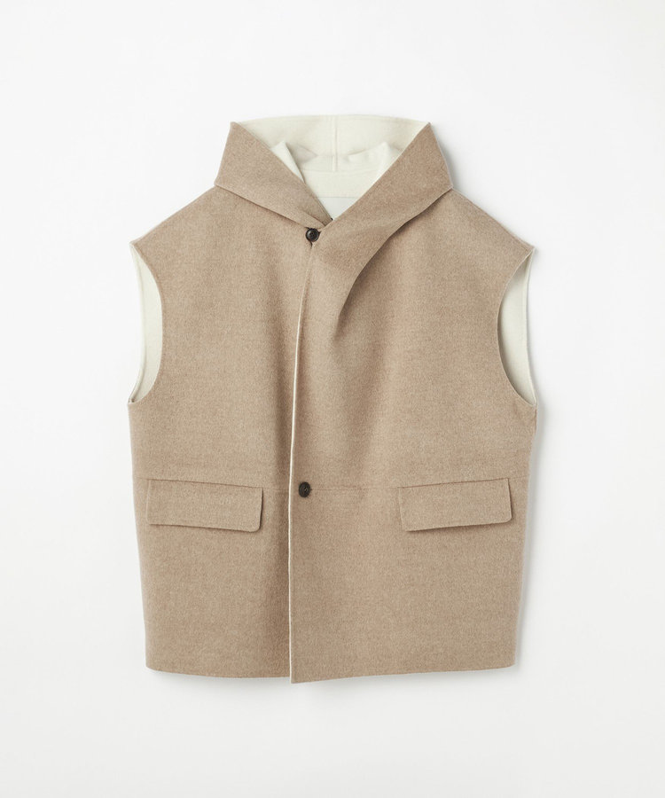DOUBLE FACE BEAVER PONCHO GILET / ダブルフェイスビーバーポンチョジレ