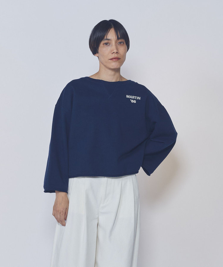 ＜IRONING (アイロニング)＞ロゴスウェットショートプルオーバー