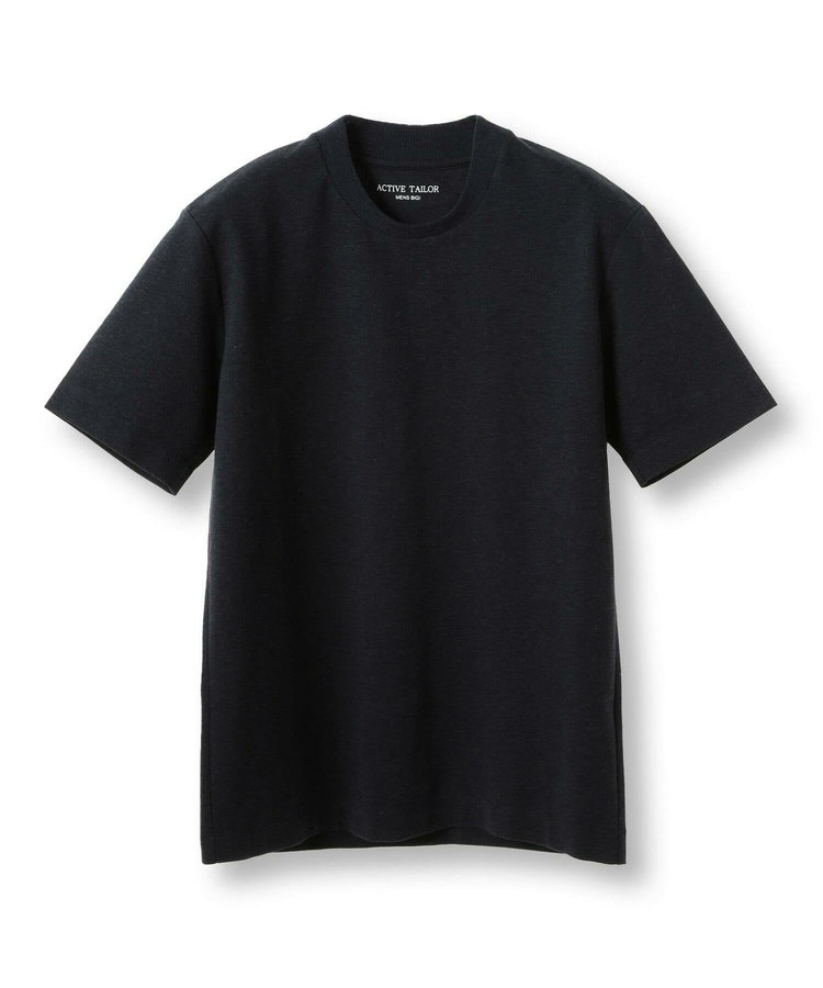 【ACTIVE TAILOR/アクティブテイラー】シルケットスムースクルーネックTシャツ＜接触冷感 / UVカット＞