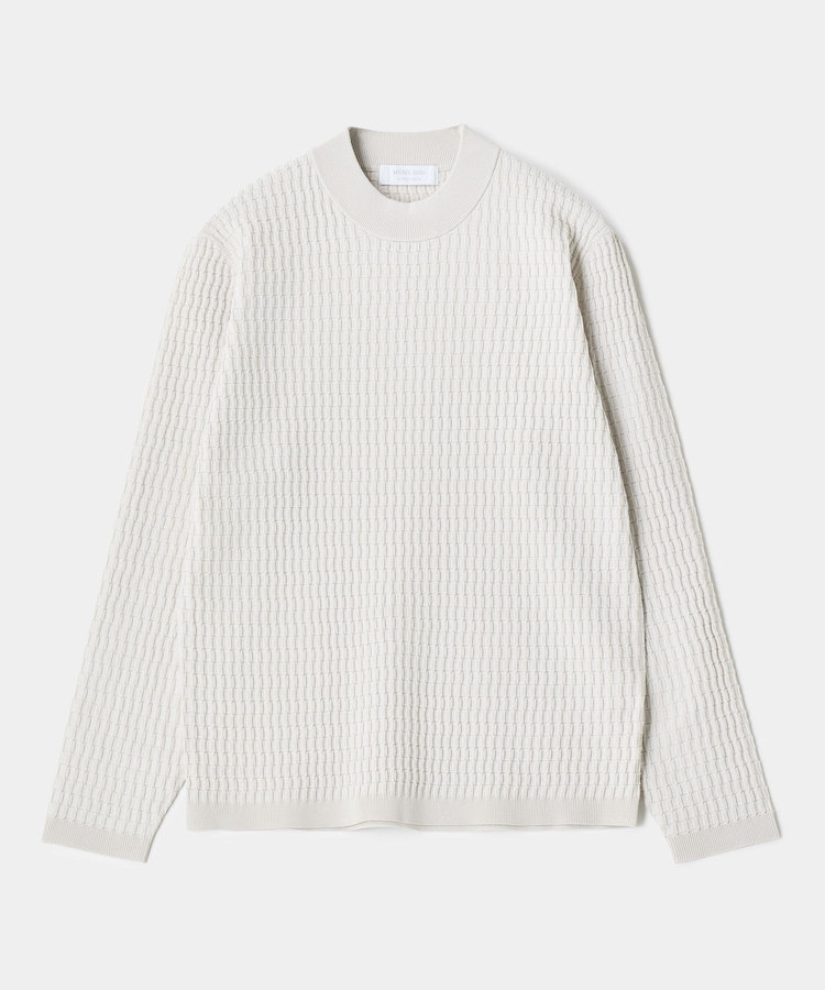 ブリスタージャカード 変形ケーブルモックネックロングTEE