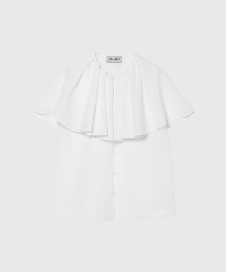 	DRY DUNGAREE SHORT SLEEVE BLOUSE / ドライダンガリーショートスリーブブラウス