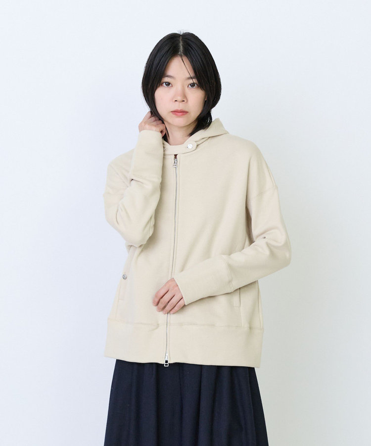度詰め裏毛ジップフーディ