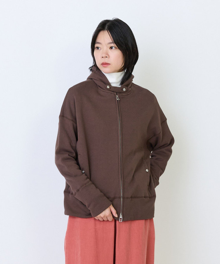 度詰め裏毛ジップフーディ
