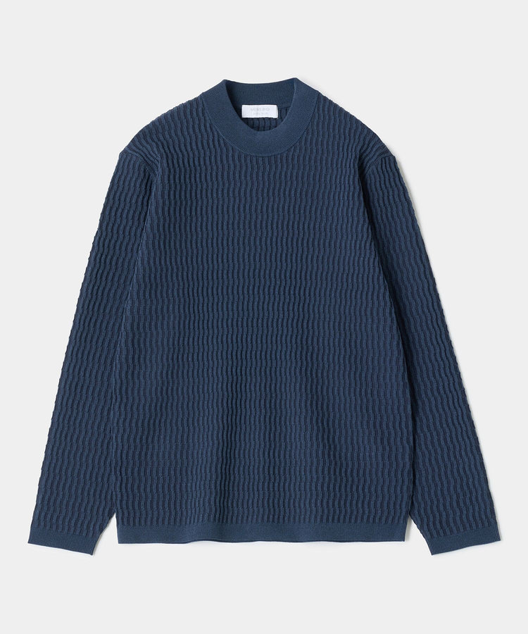 ブリスタージャカード 変形ケーブルモックネックロングTEE