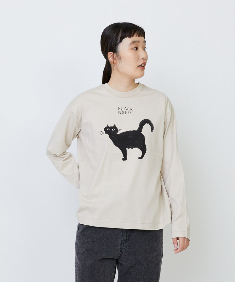 【EC限定・アーティストコラボ】LOISIR×TORANEKOBONBON CATプリントロングスリーブTシャツ