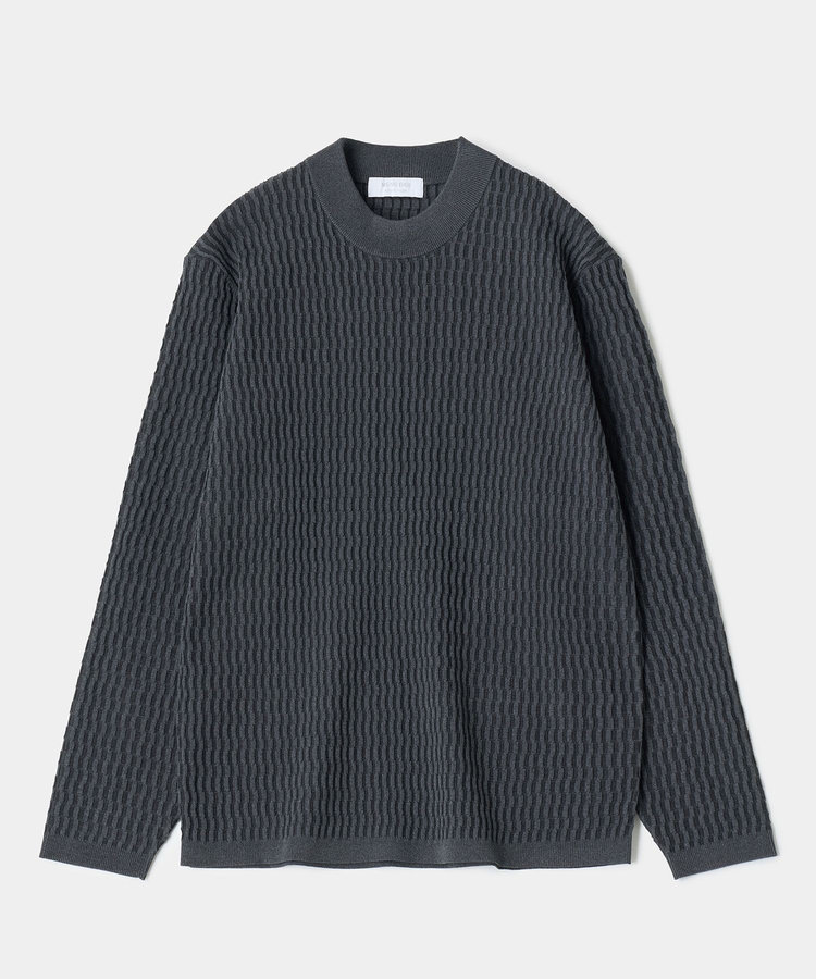 ブリスタージャカード 変形ケーブルモックネックロングTEE