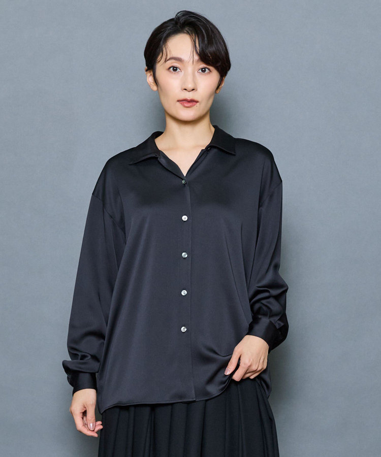 MOGA Collection ドレープサテンブラウス