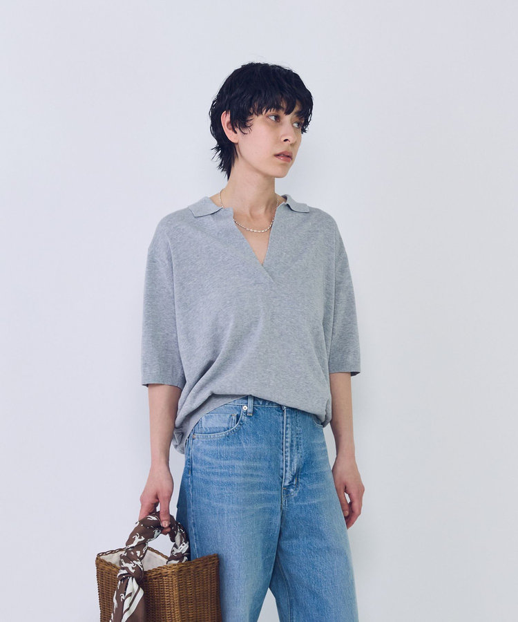スキッパーショートスリーブニット