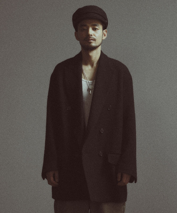 【BASED ON MEN'S BIGI HERITAGE】ブラックヘリンボーン コテージコート