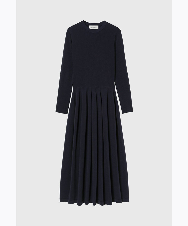 POLYESTER JERSEY GATHERED DRESS / ポリエステルジャージーギャザードレス