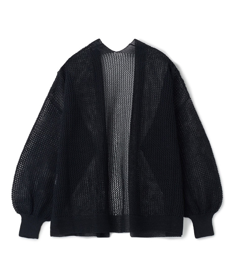 メッシュ編みペーパーヤーンカーデ