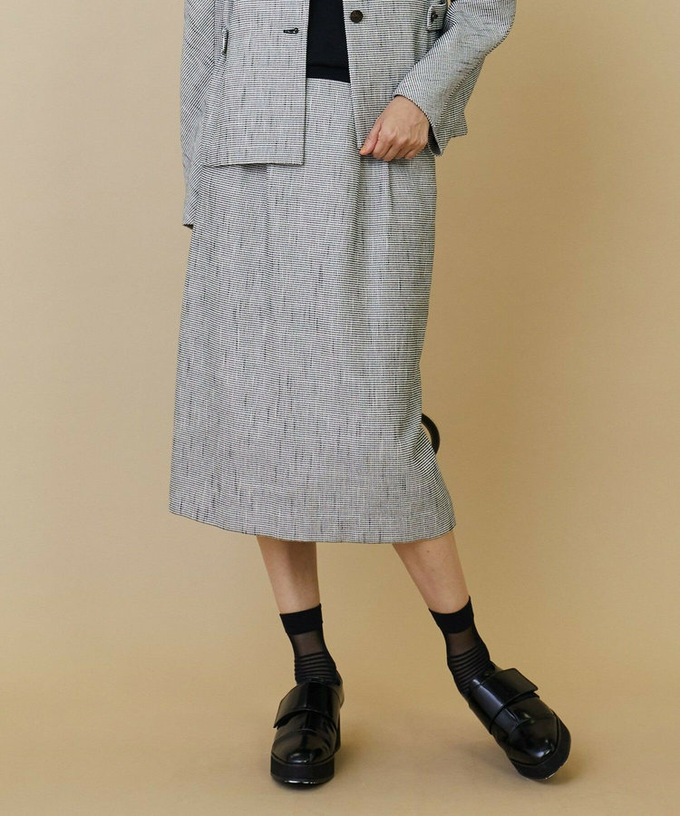 コットンレーヨン格子スカート
