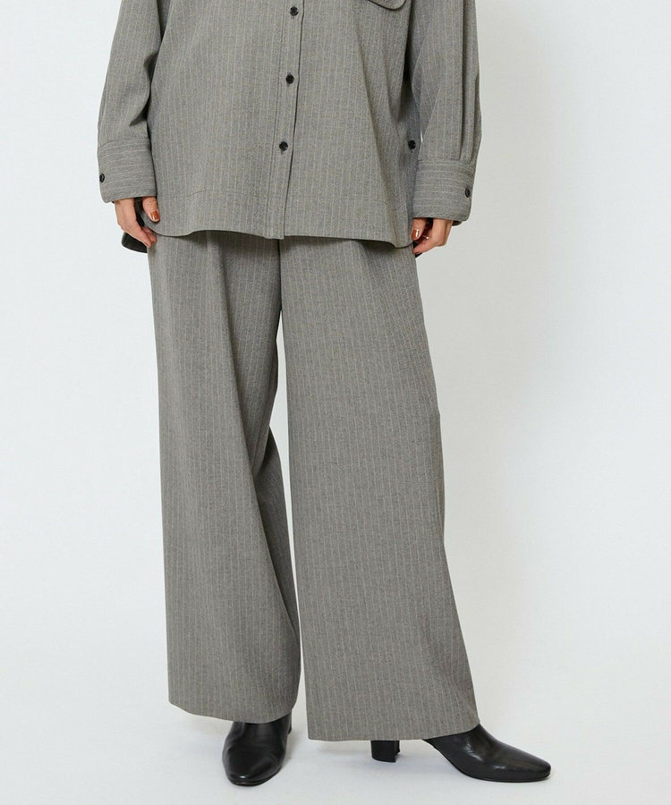 feerique ウールライクストライプワイドパンツ
