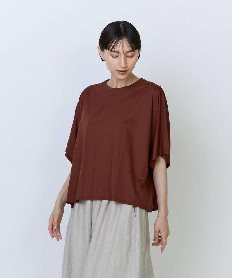 リヨセル天竺ドルマンスリーブTシャツ